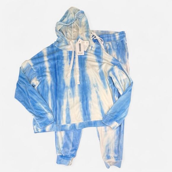 True Craft Hoodie 3X Joggers 2X Womens‎ Blue White Tie Dye NWT Set - Picture 1 of 14